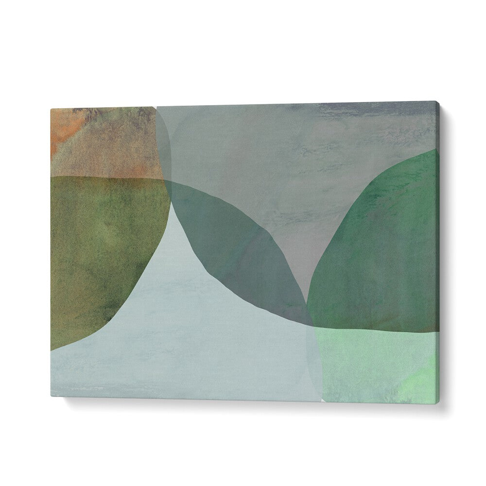Vibrant hues and dynamic shapes characterize EARTHENWARE SURFACES I, ABSTRACT PAINTINGS, enhancing any space beautifully.