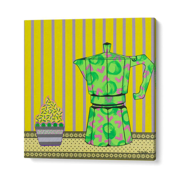Bright and colorful CAFETERA A CUPCAKE, KITCHEN POSTERS, perfect for coffee and cupcake lovers' kitchens.