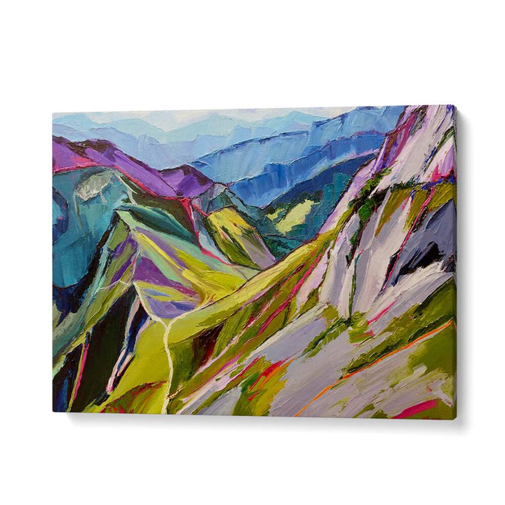 HIKING IN THE SWISS ALPS I , LANDSCAPE PAINTINGS