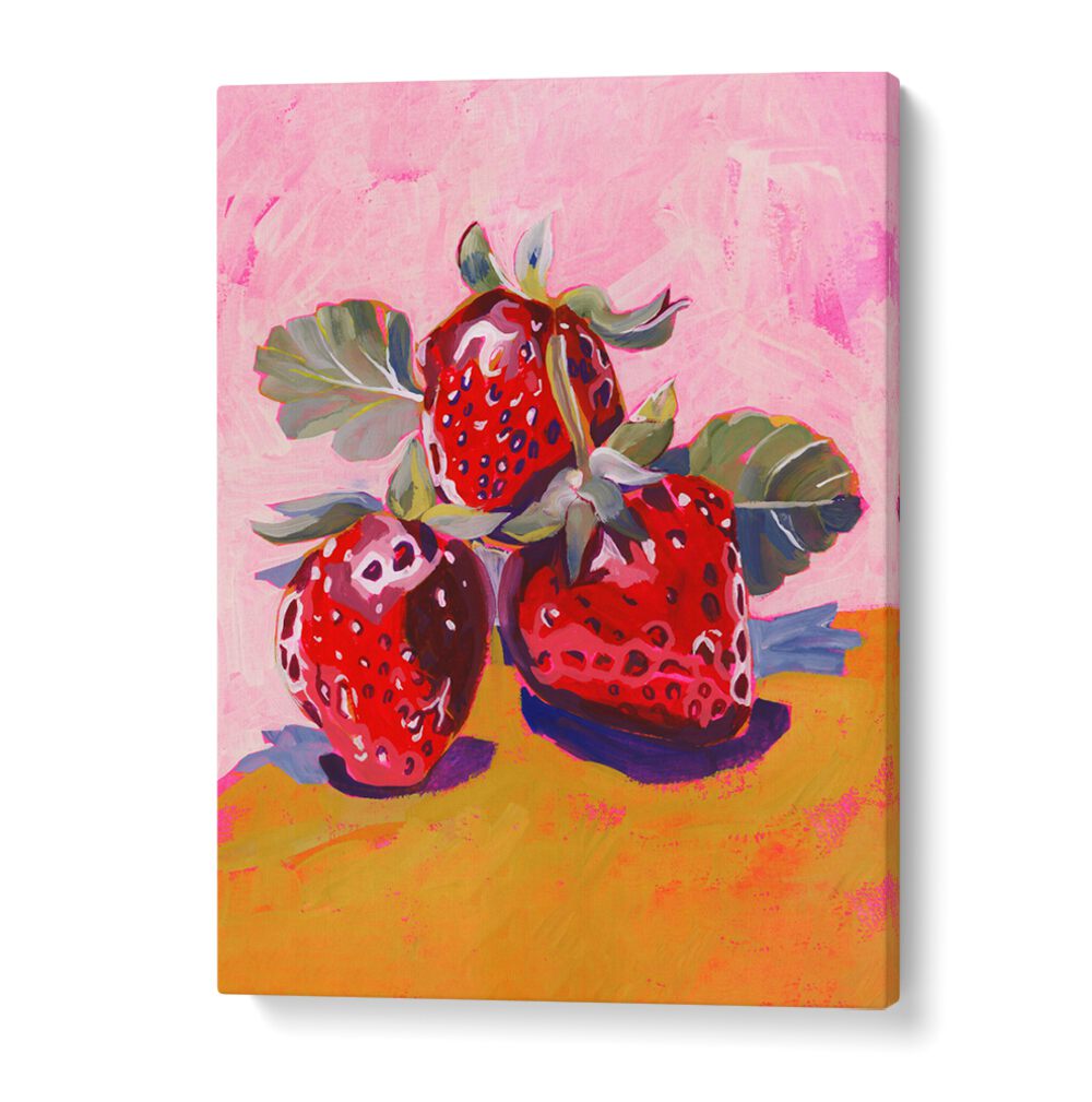 Vibrant FRESH PAINTAINLY STRAWBERRIES art piece, showcasing nature's candy in rich colors and delightful detail.
