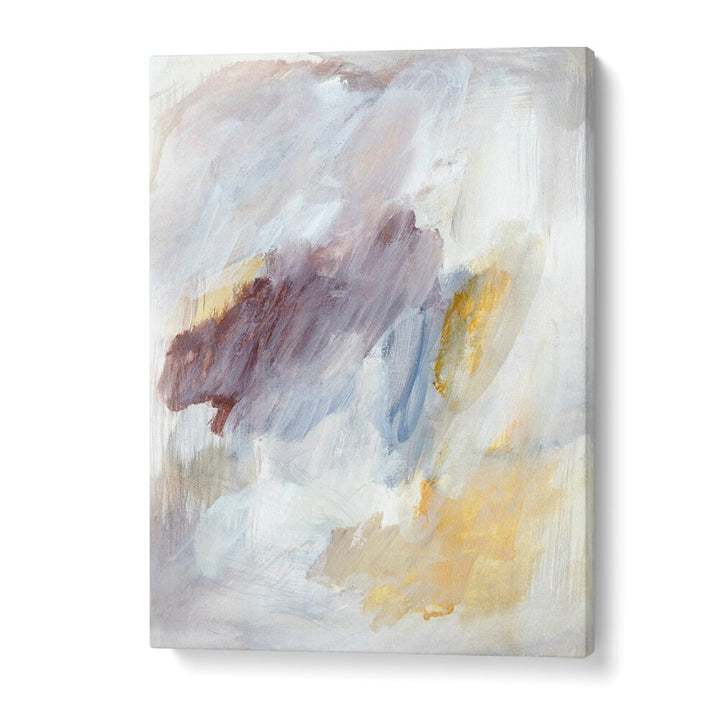 Ethereal brushstrokes in soft colors create a serene atmosphere in this abstract painting, perfect for any space.