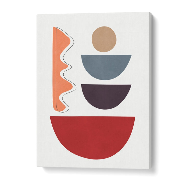 Colorful geometric shapes create a striking design in the EXPRESSIVE V, GEOMETRIC ART PRINTS, perfect for modern decor.