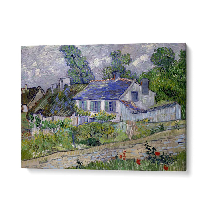 VAN GOGH'S HOUSES AT AUVERS (1890) LANDSCAPE PAINTING , VINTAGE PAINTINGS