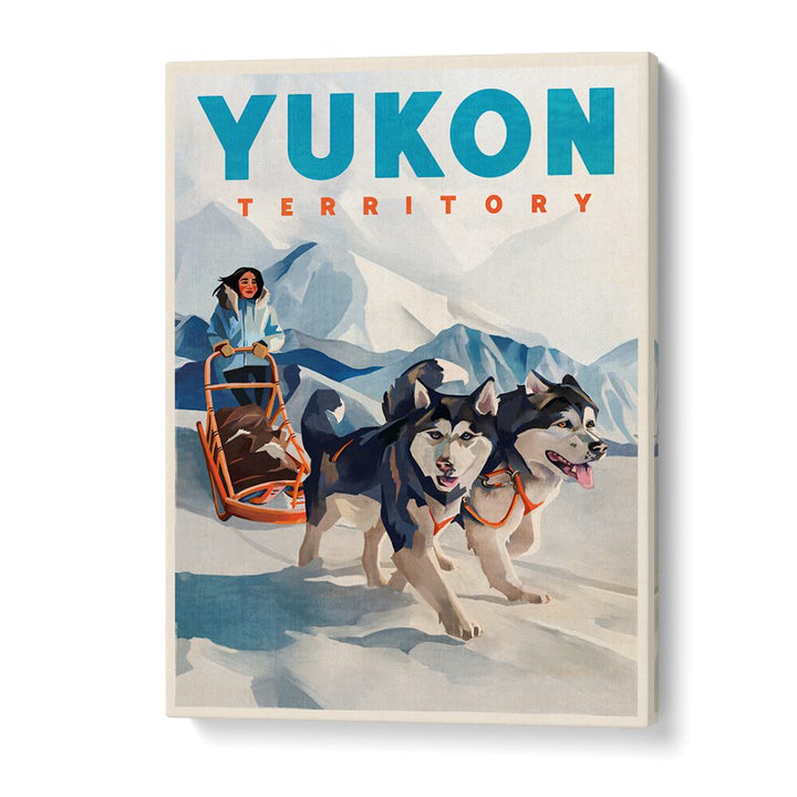 YUKON TERRITORY DOG SLED TRAVEL POSTER BY THE WHISKEY GINGER , TRAVEL POSTERS