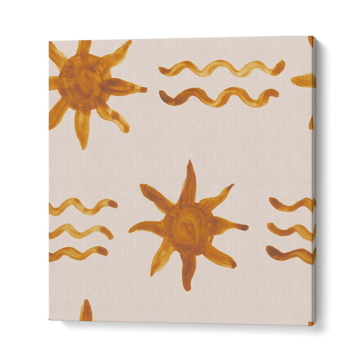 Brighten up your child's space with WATERCOLOUR TILE II, KIDS ROOM PAINTINGS, featuring artistic sun motifs.