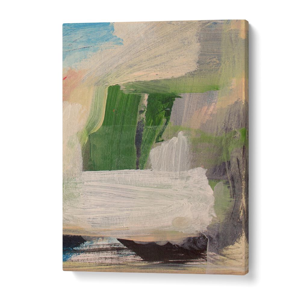 Serene Brushstrokes, abstract paintings featuring soothing colors and dynamic textures for a tranquil ambiance.