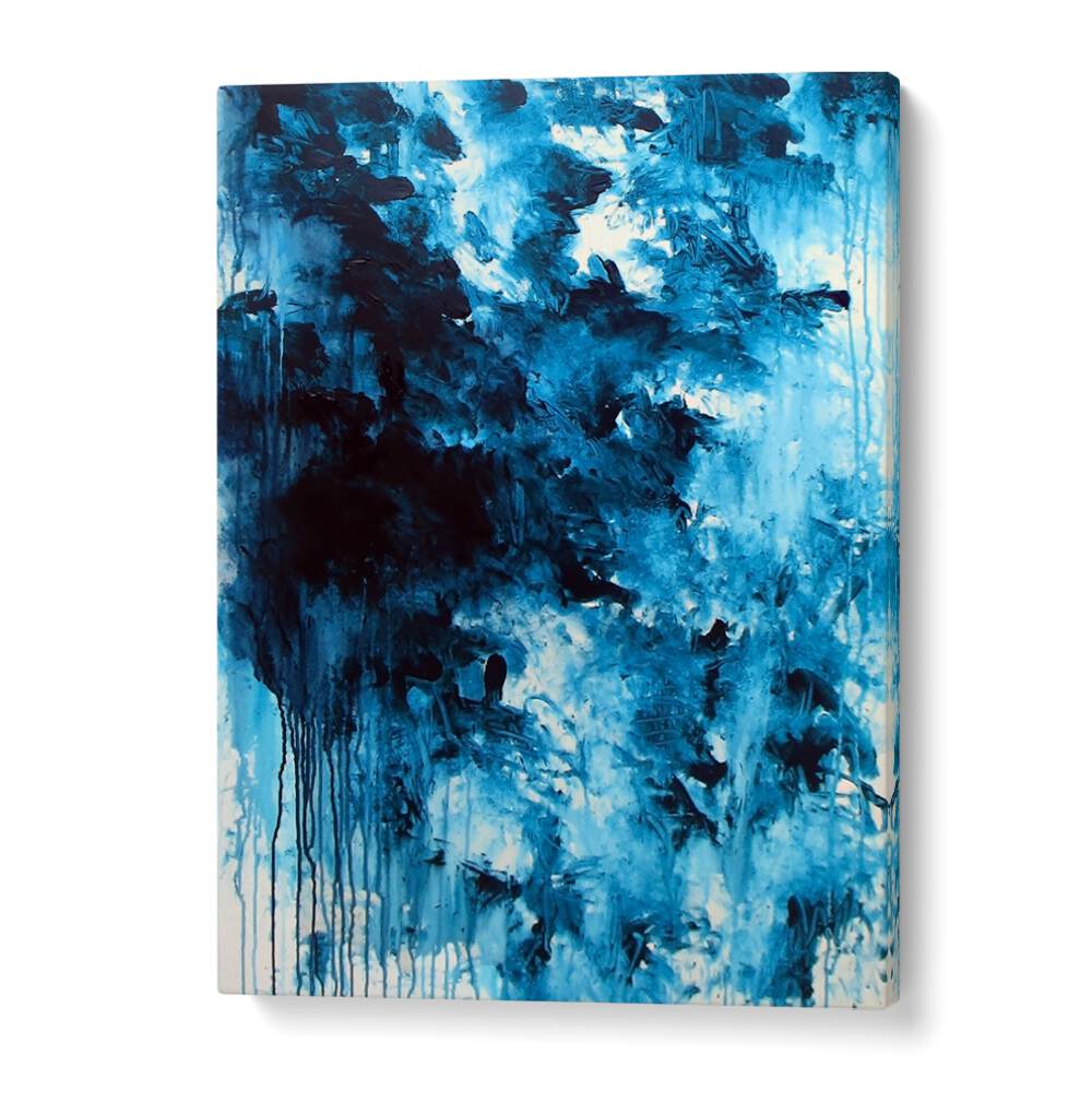 Stunning ABSTRACT DESIGN V, ABSTRACT PAINTINGS in vibrant blue tones, perfect for enhancing any living space.