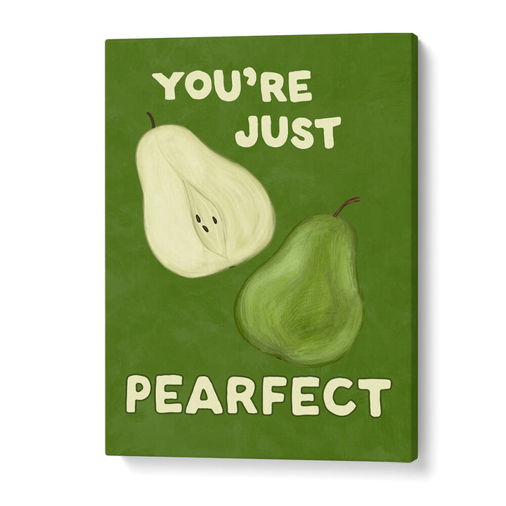 Whimsical PEARFECT, KITCHEN POSTERS featuring playful pear artwork, perfect for brightening up your kitchen decor.
