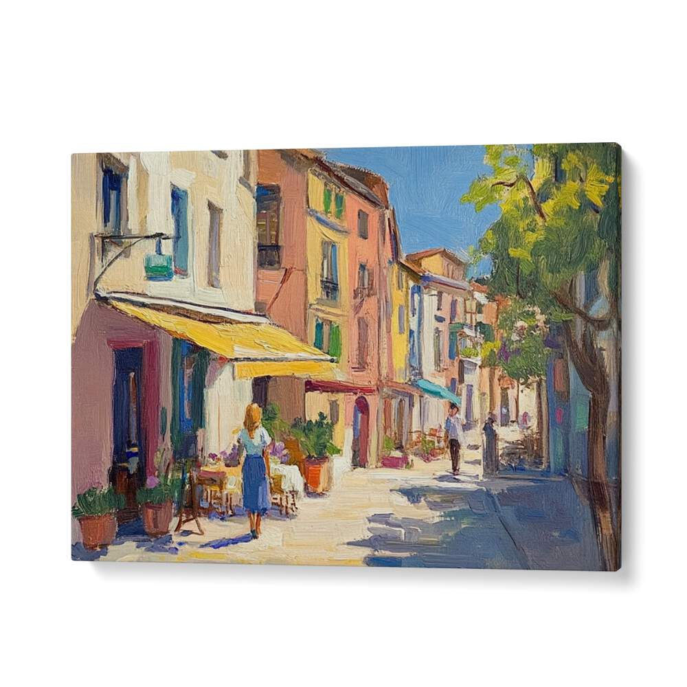 Vibrant STREET IN MALLORCA artwork showcasing charming streets and Mediterranean beauty, perfect for any decor.