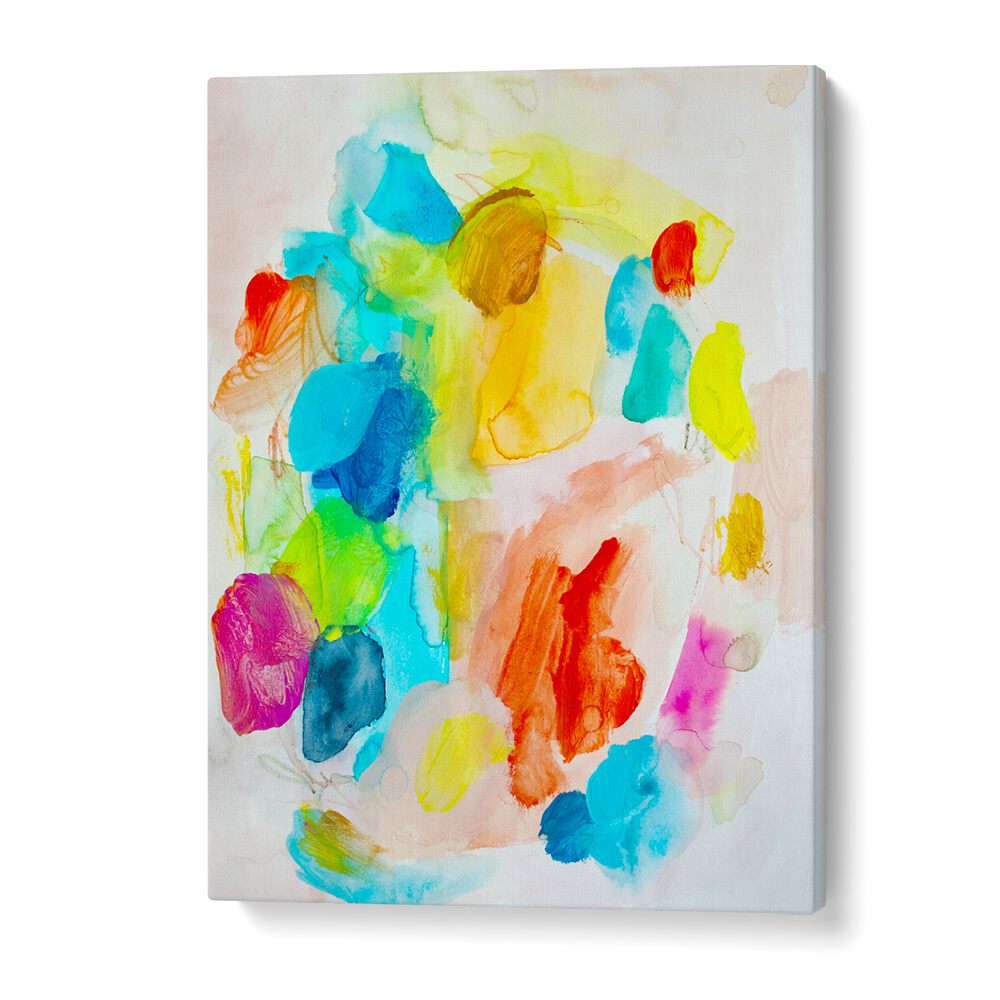Colorful abstract painting showcasing a blend of vivid colors, perfect for modern decor and artistic expression.