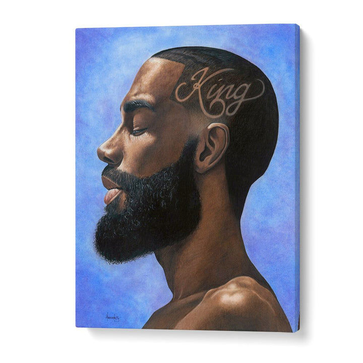 Stunning KING, AFRICAN ART PAINTINGS piece showcasing a powerful profile and sophisticated style for your collection.