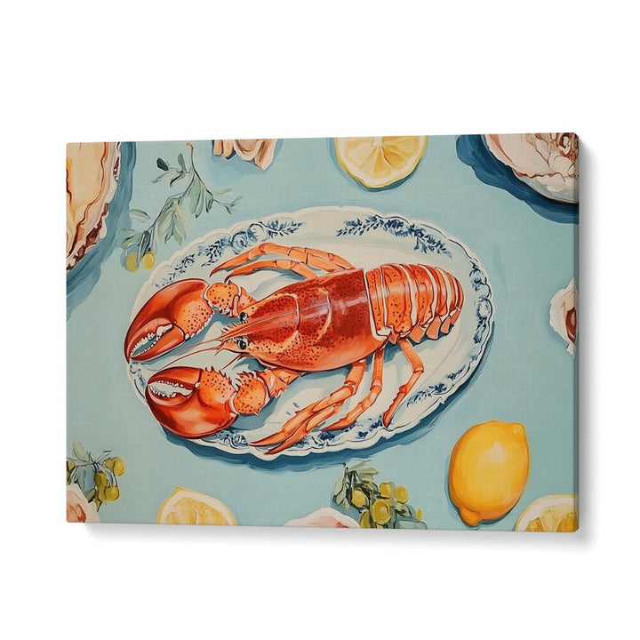Elevate your kitchen decor with our GOURMET LOBSTER FEAST, KITCHEN POSTERS featuring vibrant seafood art.