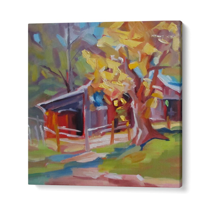 OLD BARN , LANDSCAPE PAINTINGS