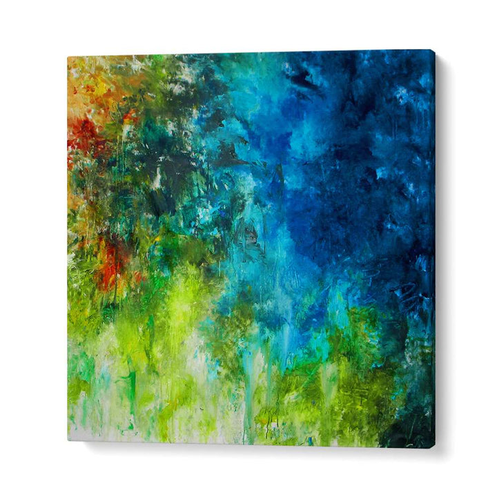 Vibrant ABSTRACT DESIGN I showcases stunning colors in an exquisite ABSTRACT PAINTING, perfect for modern spaces.