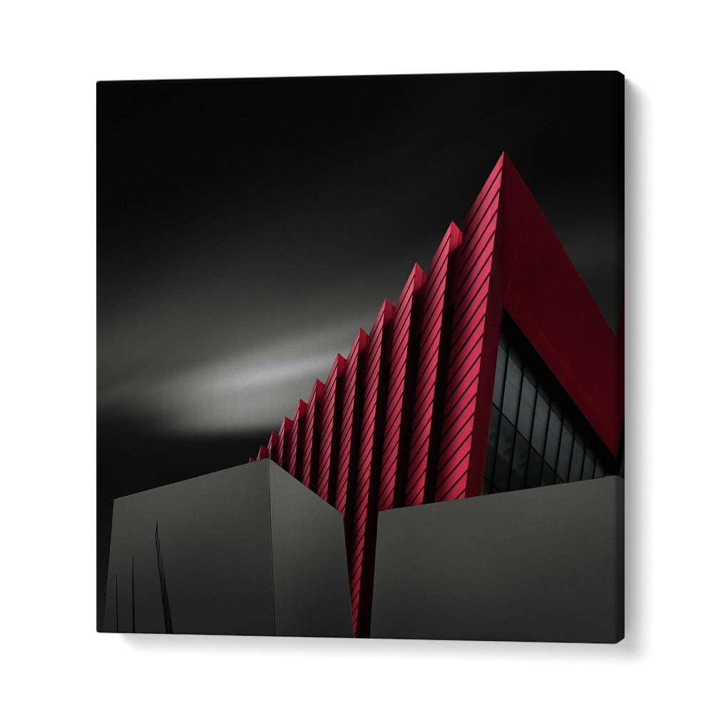 surreal painting - RED STRIPES BUILDING BY XIBIAO HUANG by Asianmonk