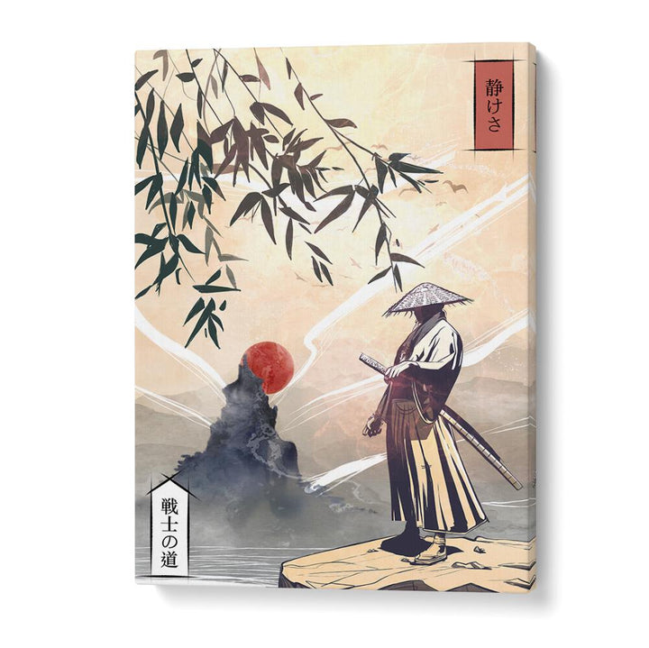 KODOKU, JAPANESE PAINTINGS showcase a serene warrior landscape, blending art and tranquility for your space.