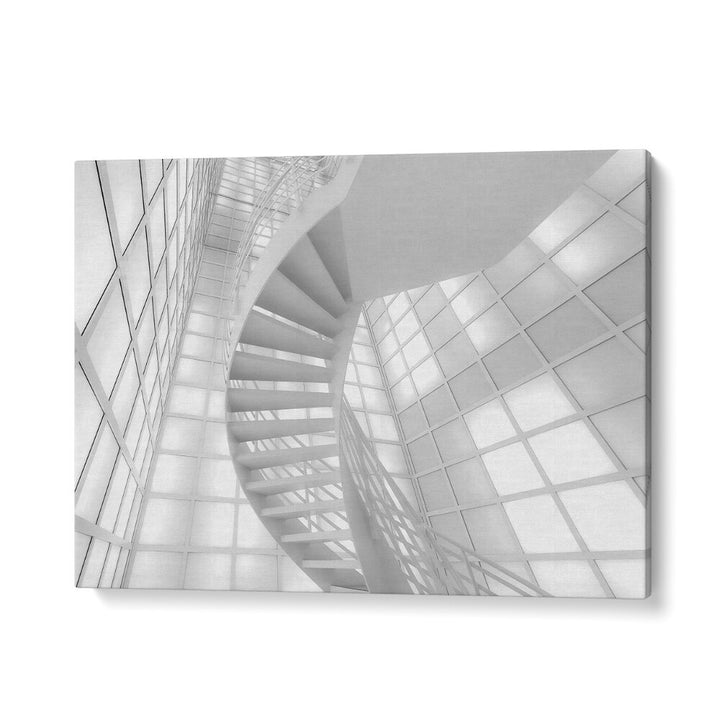 ABSTRACT painting - STAIRS IN WHITE by Asianmonk