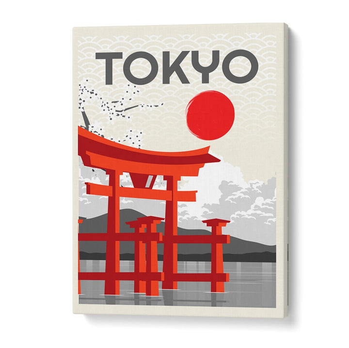 Vibrant TOKYO SUN, JAPANESE PAINTINGS showcasing iconic architecture and the essence of Tokyo's spirit.