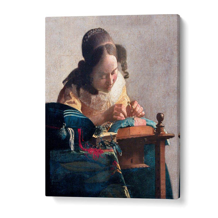 THE LACEMAKER (CA.1669–1671) BY JOHANNES VERMEER, VINTAGE PAINTINGS