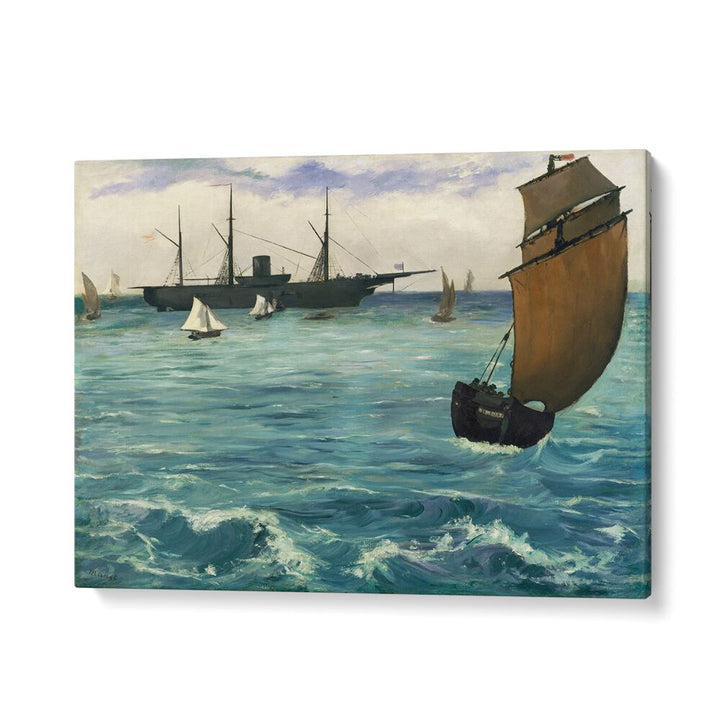 THE KEARSARGE AT BOULOGNE (1864) BY EDOUARD MANET , VINTAGE PAINTINGS