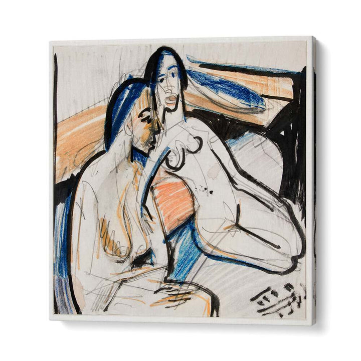 TWO SEATED WOMEN IN STUDIO (1912)  , VINTAGE PAINTINGS