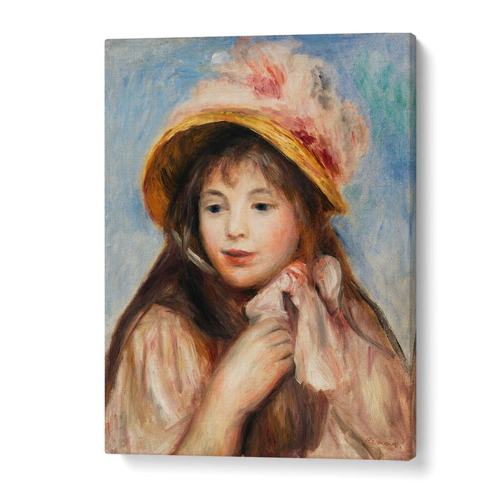 GIRL WITH PINK BONNET : JEUNE FILLE AU CHAPEAU ROSE (1894) , VINTAGE PAINTINGS