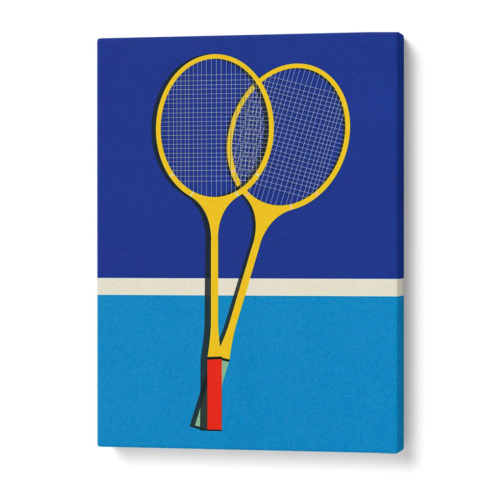 Brightly colored BADMINTON RACKETS, SPORTS POSTERS design perfect for enhancing any sports-themed space.