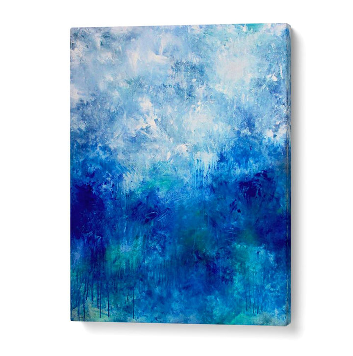 Vibrant blue hues define the ABSTRACTION DESIGN X, ABSTRACT PAINTINGS collection, perfect for enlivening any space.