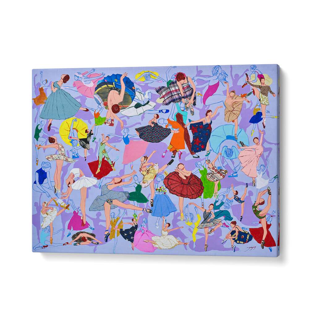 Colorful SPRING WALTZ, FASHION POSTERS featuring dancers in vibrant outfits, perfect for stylish home decor.