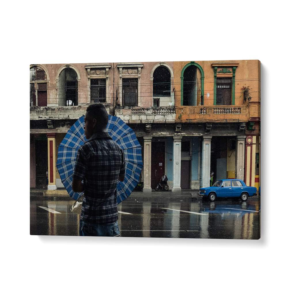 ABSTRACT painting - RAINY BLUE DAY IN HAVANA by Asianmonk