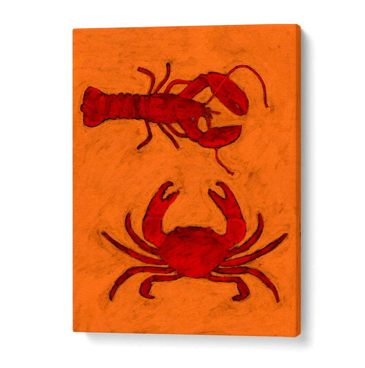 Vibrant COASTAL CREATURES, KITCHEN POSTERS featuring crabs and lobsters, perfect for ocean-themed decor.
