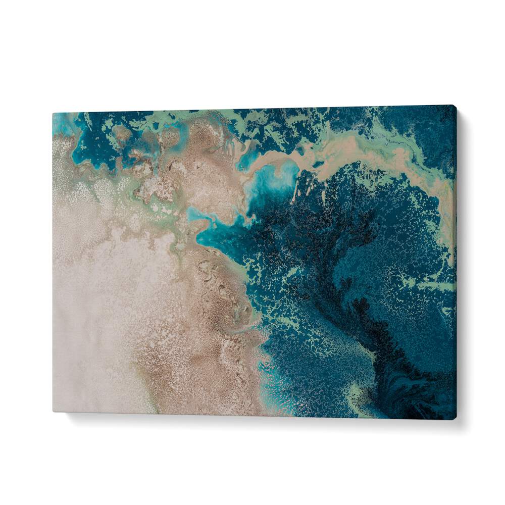 Mesmerizing GREAT TEAL SEAS, ABSTRACT PAINTINGS blend vibrant teal hues for oceanic tranquility in your space.