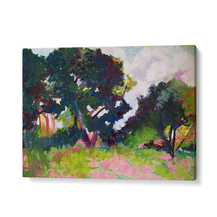 TREES IN THE DISTANCE , LANDSCAPE PAINTINGS