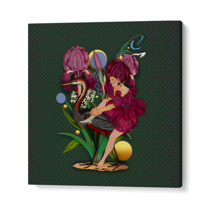 Enchanting illustration featuring a whimsical figure on a bird, part of ENCHANTED FOREST X, PORTRAITS collection.