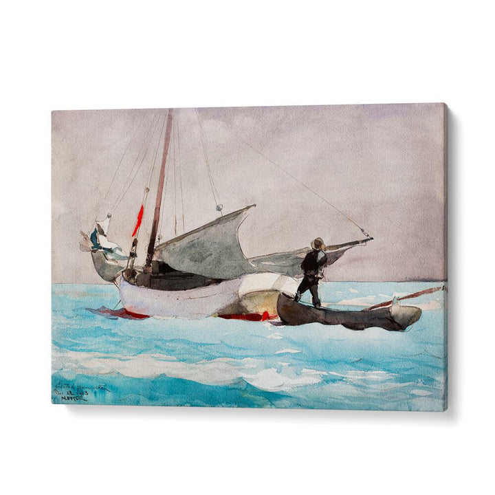 STOWING SAIL (1903) ,  VINTAGE PAINTINGS