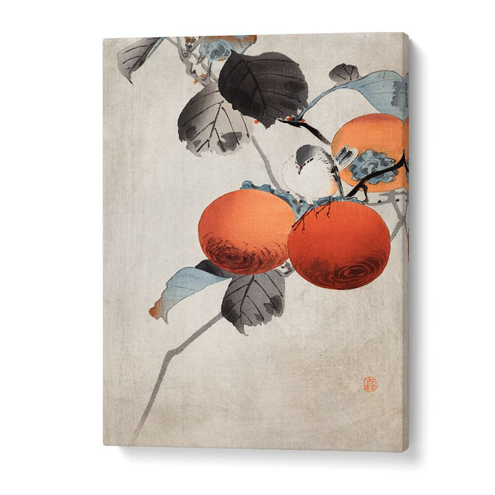 NUTHATCHER ATOP PERSIMMONS (CA. 1910)  , JAPANESE PAINTINGS , JAPANESE ART PRINTS