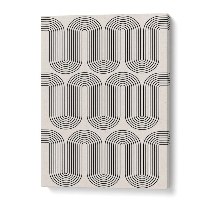 Dynamic black and white lines create a modern aesthetic in MODERN WAVES NO.I, GEOMETRIC ART PRINTS for stylish decor.