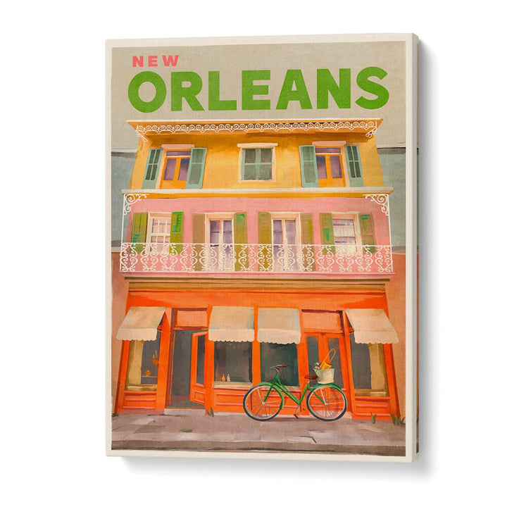 Vibrant NEW ORLEANS LOUISIANA, TRAVEL POSTERS showcasing charming architecture and culture of the city.