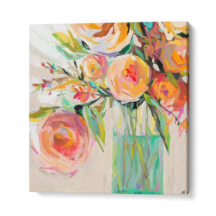 Vibrant KELLY S BOUQUET, FLORAL FLOWER PAINTINGS with abstract brushstrokes to enhance your living space decor.