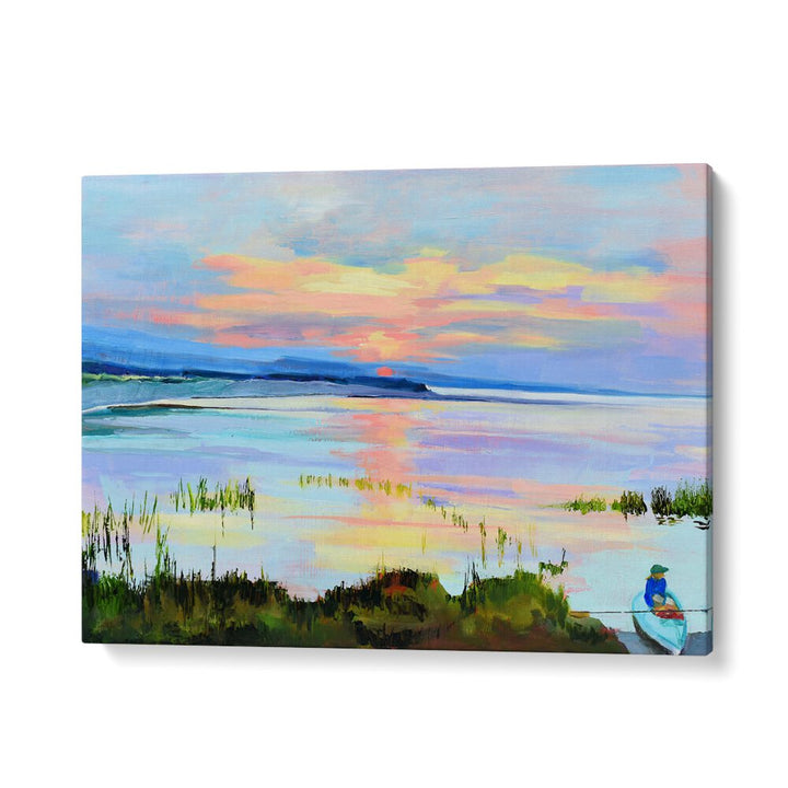 SUNSET ON THE BAY , LANDSCAPE PAINTINGS