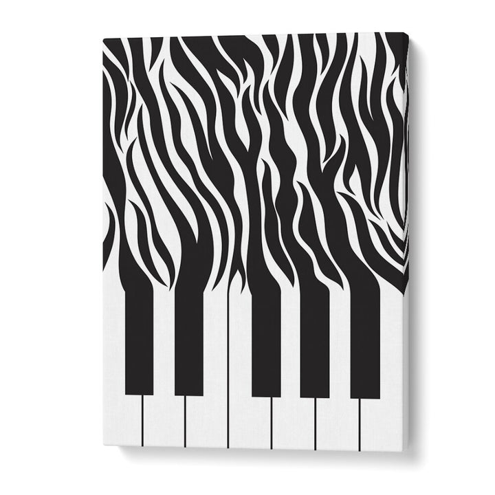 ZEBRA PIANO PRINT BLACK AND WHITE BY SARAH MANOVSKI, ART PRINT