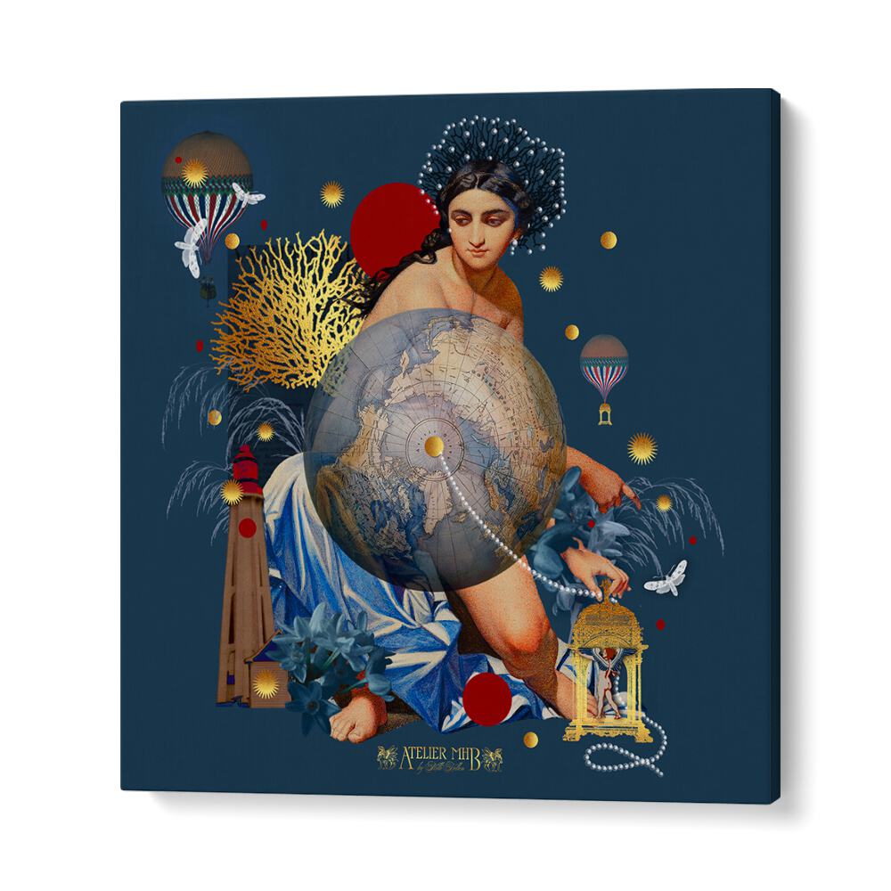 Surreal art print showcasing global harmony, part of the SUPPORT FOR PEACE, SURREAL ART PRINTS collection by Atelier MHB.