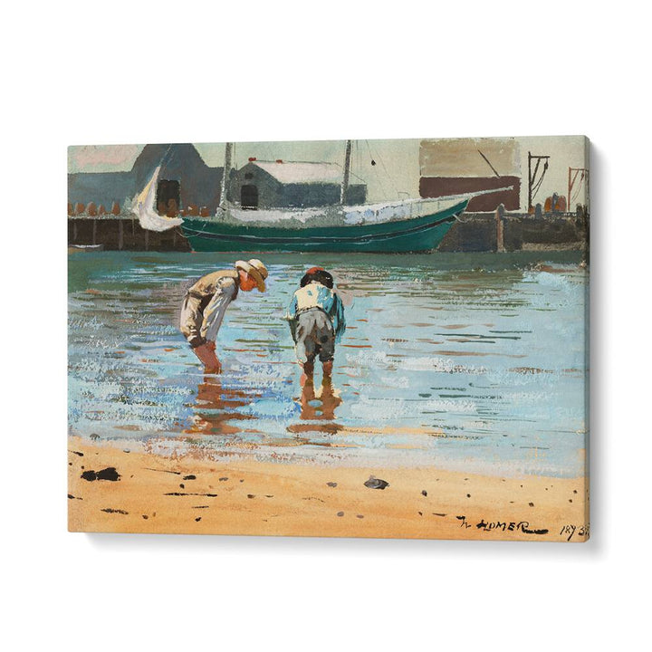 BOYS WADING (1873)  , VINTAGE PAINTINGS