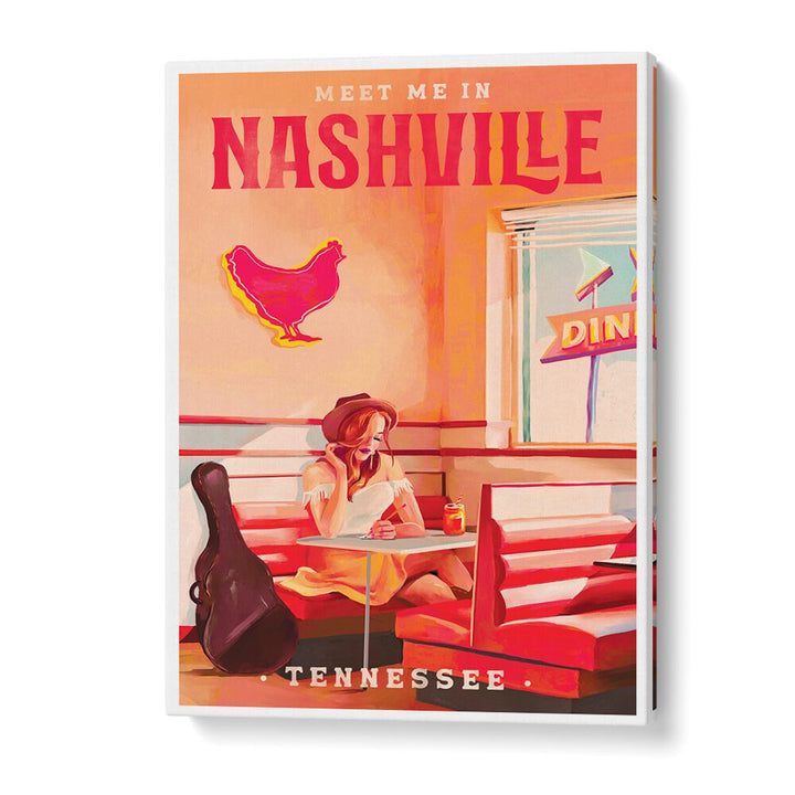 NASHVILLE TENNESSEE REDHEAD MUSIC POSTER BY THE WHISKEY GINGER , WOMEN ILLUSTRATION PAINTINGS