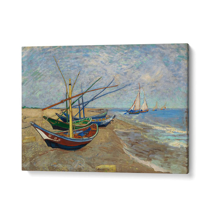 VAN GOGH'S FISHING BOATS ON THE BEACH AT SAINTES-MARIES (1888) , VINTAGE PAINTINGS