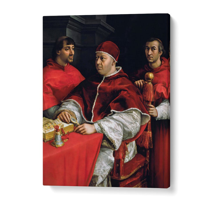 PORTRAIT OF POPE LEO X AND HIS COUSINS (1518–1519) BY RAPHAEL RAFFAELLO , VINTAGE PAINTINGS