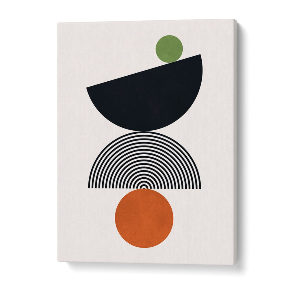 Geometric art print "BALANCE III" features vibrant shapes promoting mindfulness and mental clarity in decor.
