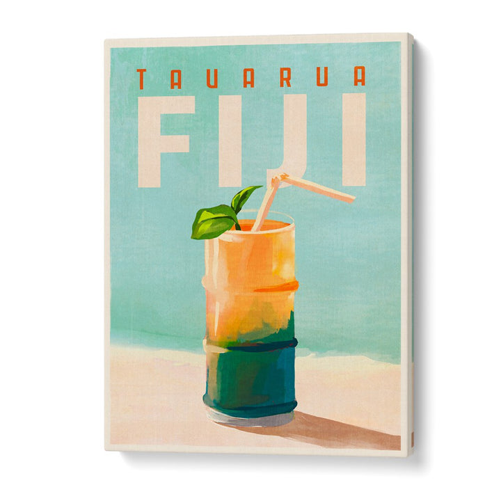 TAVARUA FIJI COCKTAIL POSTER TRAVEL ART BY THE WHISKEY GINGER ,BAR POSTERS , BAR ART PRINTS