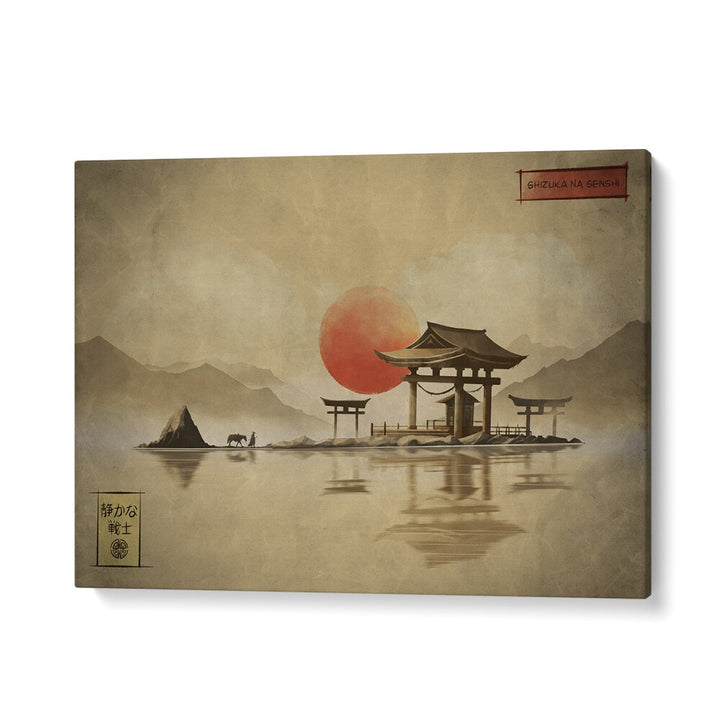 Tranquil scene of SHIZUKA NA SENSH, JAPANESE PAINTINGS, showcasing serene landscapes and elegant architecture.