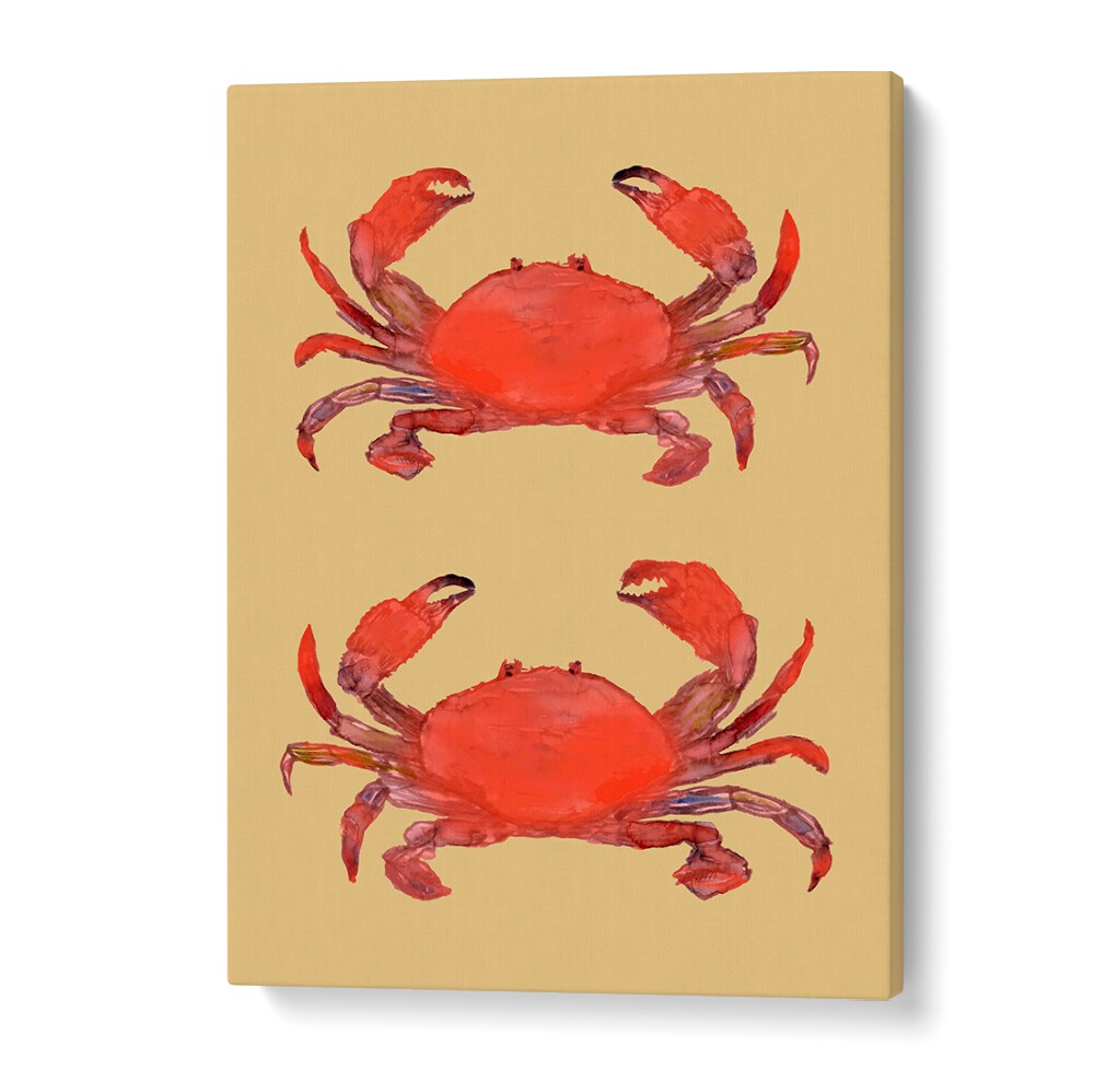Vibrant CRAB POSTER II, BEACH PAINTINGS showcasing colorful crabs, perfect for coastal-inspired decor.